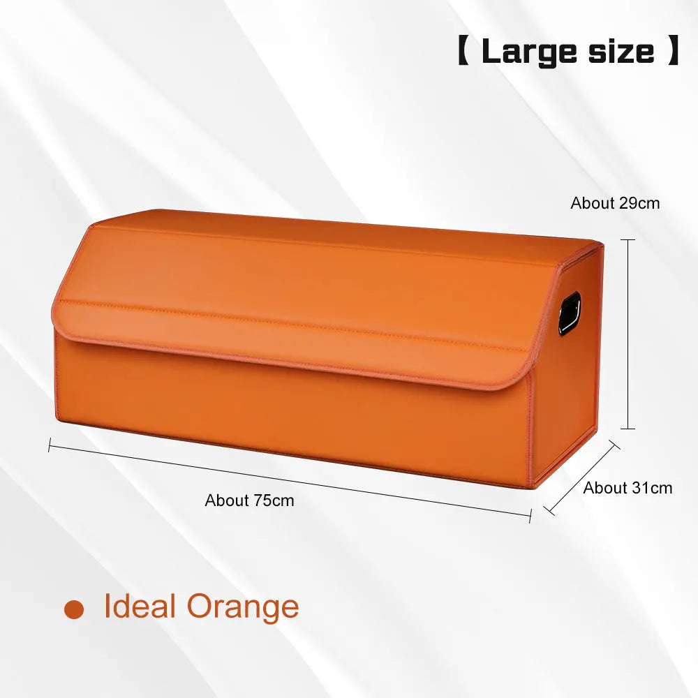 Portable Car Trunk Organizer Box Large Capacity Leather Foldable Storage Box Multifunctional Auto Organizer Bag Car Accessories