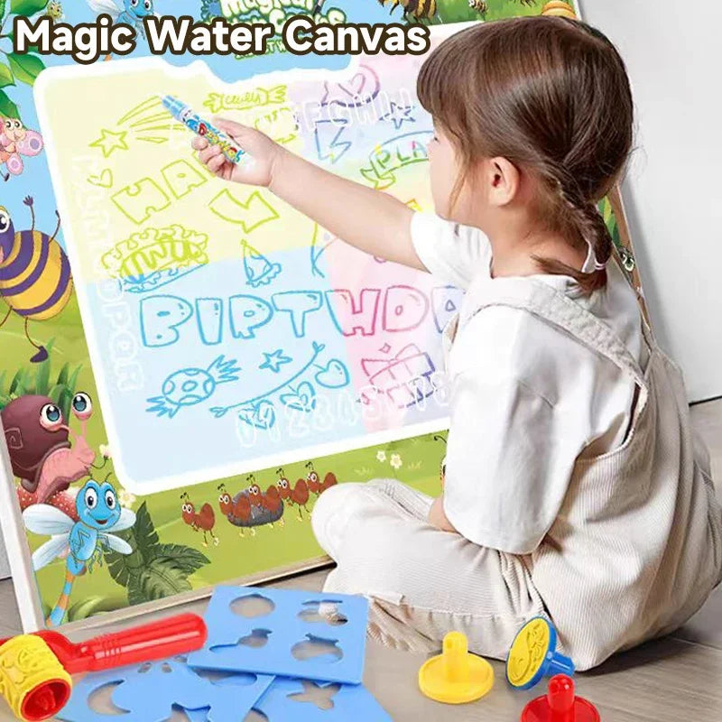 100x80CM Magic Water Drawing Mat Toys Coloring Doodle With Reusable Fluorescent Pen Painting Board Magic Toys Mat Kids Gifts