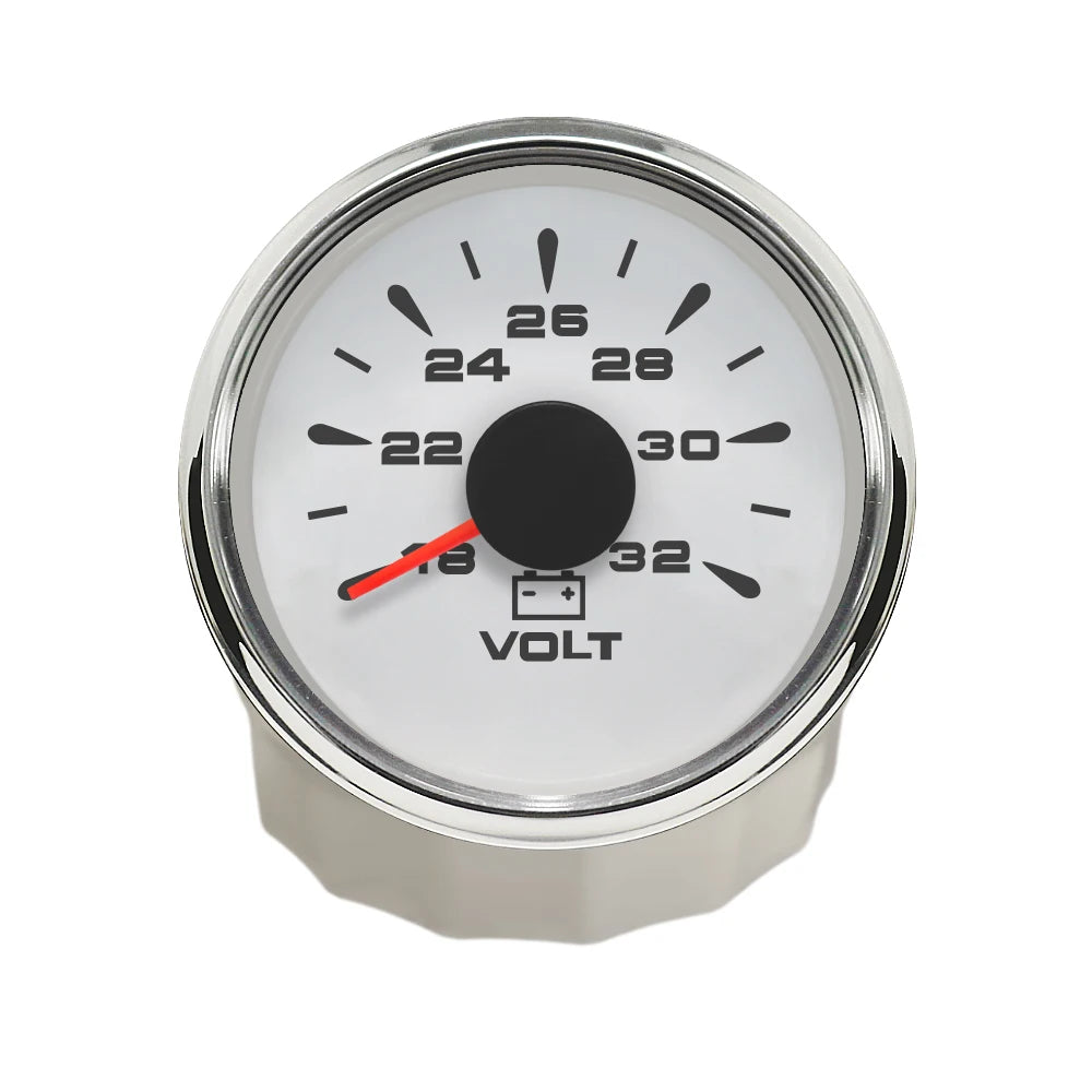 Rhaxel 52mm Voltmeter 8-16V 18-32V Gauge for Car Truck Yachts with 8 Color Backlight for Car Truck Tractors Vessels