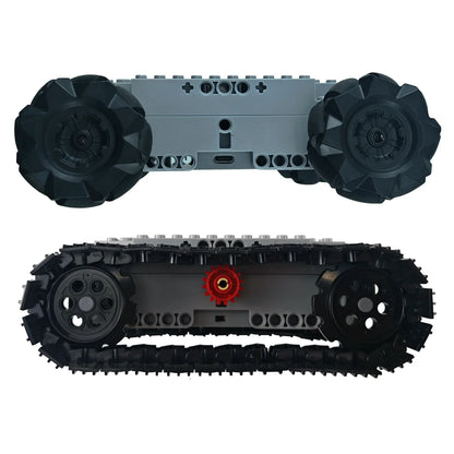 2IN1 Universal Technical Building Block Chassis Electric Omnidirectional Mecanum Wheels 4WD RC Vehicle Crawler Tank Excavator