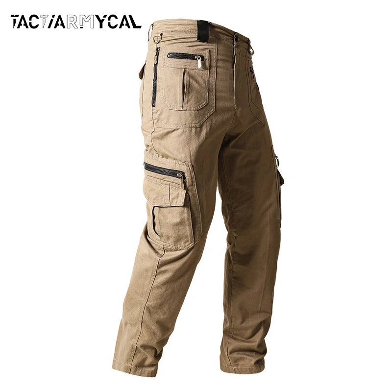 Cargo Pants Cotton Tactical Casual Pants Men Multi-Pockets Casual Pants Traninig Work Trousers For Man 2024 Plus Size 5XL