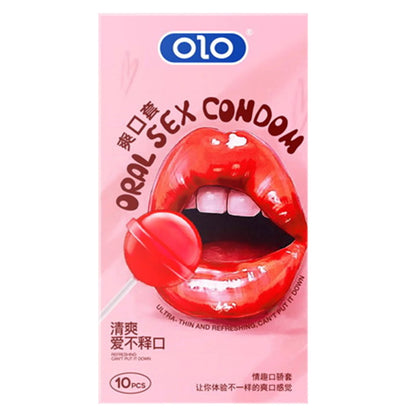 10pcs Fruit Flavor Ultra Thin Condoms Adults Toys For Men 18+ Extra Lubricated Penis Sleeve Male Delay Enhancement Sex Products