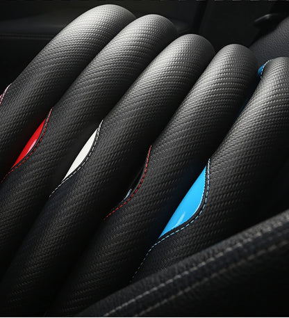 Carbon Fibre Car Steering Wheel Cover For Seat Leon 5F Mk3 2013-2022 Ibiza 6J 2022 Tarraco Arona Ateca Alhambra Auto Accessories