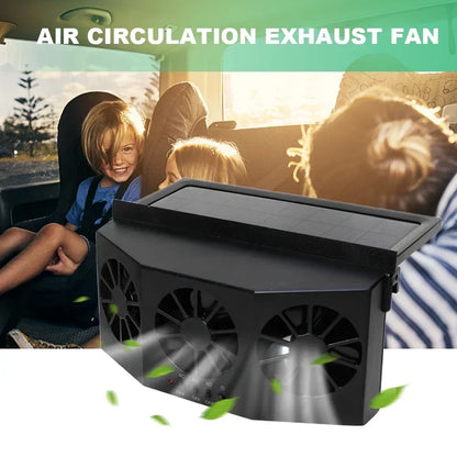 Car Exhaust Fan USB Rechargeable/solar Air Circulation Cooling Heat Dissipation High Wind Power 2/3 Head Ventilation Fan Amagi