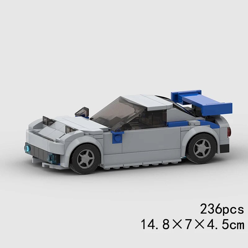 MOC Speed Sports Super Race Car Model Building Blocks Pickup Police Bricks City Racing Vehicle SUV Technical Rally Sport Toy