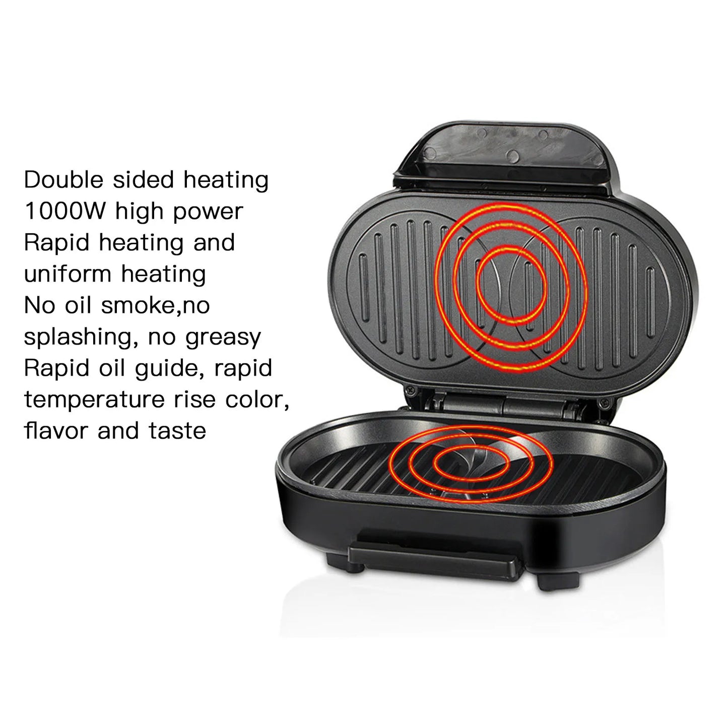 Omelette Maker Non Stick Double Mini Pancakes Maker Burger Breakfast Machine Small Electric Grill Ideal for Breakfast Lunch