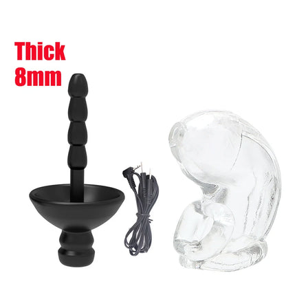 Electric Shock Bdsm Cock Sheath Ball Stretcher Host Cable E-stim Penis Ring Electro Sex Toy for Men Glans Testicle Loops Massage