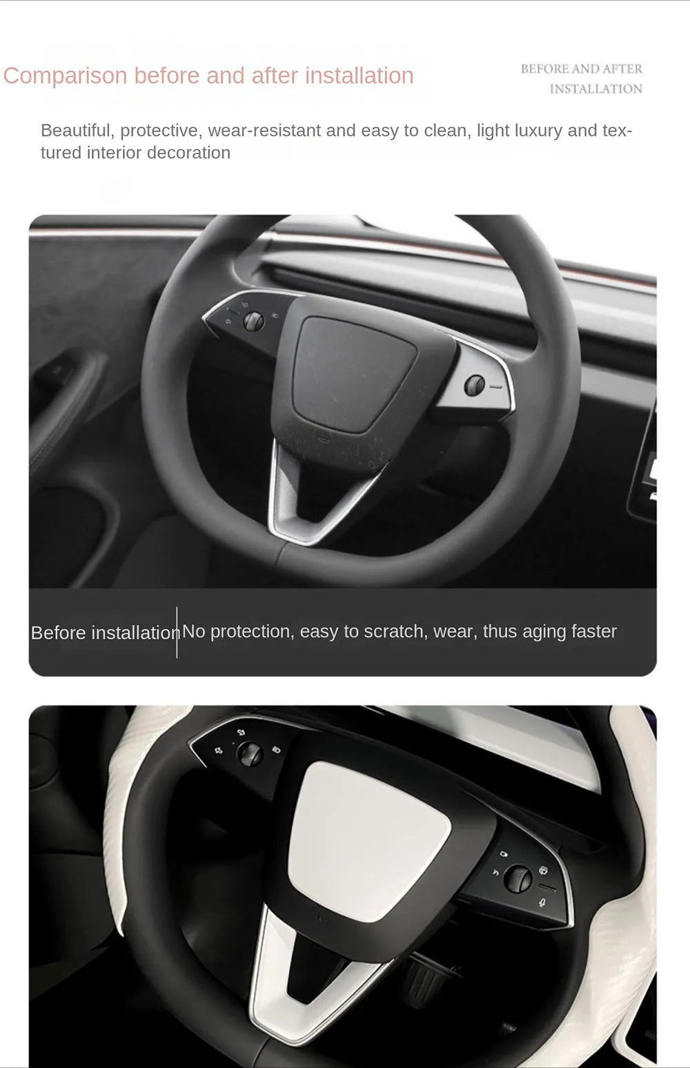 Matte White Steering Wheel Covers for Tesla Model Y Juniper Model 3 Highland Steering Wheel Cover Protector Car Accessories 2026