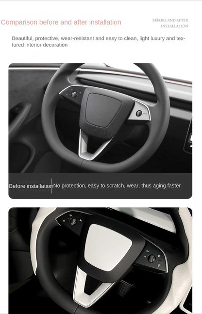 Matte White Steering Wheel Covers for Tesla Model Y Juniper Model 3 Highland Steering Wheel Cover Protector Car Accessories 2026