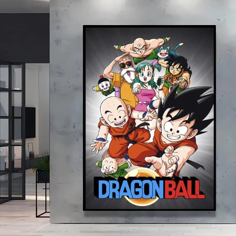 Dragon Ball Poster Super Saiyan Wall Art Goku Themed Painting Vivid Battle Design Durable Canvas Perfect for Anime Room Decor
