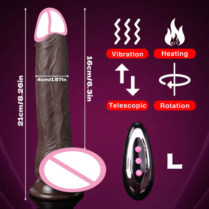 Realistic Telescopic Vibrator for Women Masturbation Anal Climax Toys Penetration Anal Thrusting Penis Dildo Sexy Adult Sex Toys