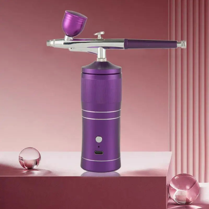 Rechargeable Airbrush Compressor Kit Air Brush Sprayer Gun Water Oxygen Deep Hydrating Machine for Nail Art Tattoo Cake Makeup