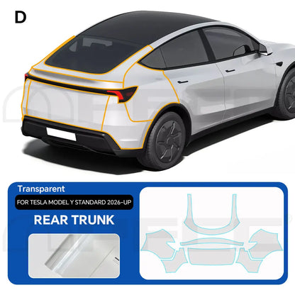 For Tesla Model Y Standard 2026 Clear High Gloss TPU PPF Paint Protection Film Self-Healing Scratch Resistant Invisible Car Wrap