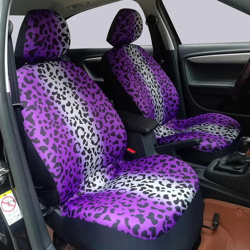 Fashion Leopard Print Car Seat Cover Full Surrounding  Four Seasons Universal Breathable Non-slip Cushion Cover Car Interior