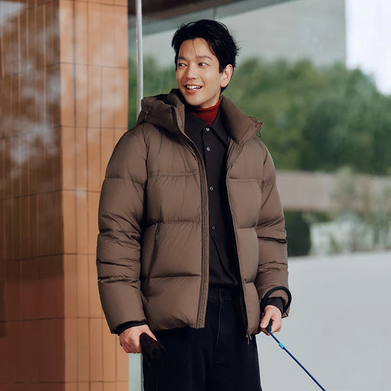 Semir Down Jacket Men Three-Resistant Outerwear Couple Winter Outfit 2025 New Hooded Top Anti-Static Men's Clothing
