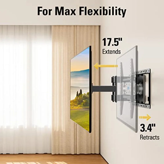 TV Wall Mount for 32-65 Inch Television, Mount with Swivel and Tilt, Full Motion Bracket with Articulating Dual Arms, Fits 16in