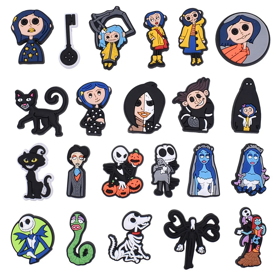 1-100pcs Halloween Ghost Mom PVC Shoes Charm Alligator Charm Accessories Fit Bracelet Wristband Kids Girl Boys love party gifts