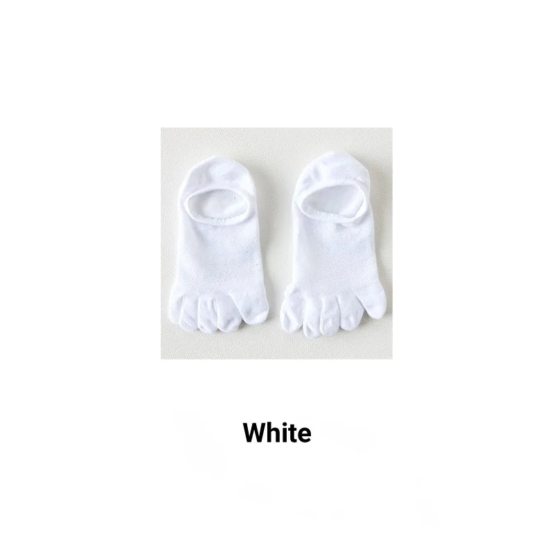 1/3/5 Pairs Men's 5-Toe Breathable Mesh Socks Anti Odor - Silicone Grip Non-Slip Low Cut Socks for Summer Sports Yoga Running