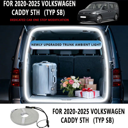 For 2020-2025 Volkswagen Caddy 5TH Rear Trunk LED Light Bar Strips Trunk Interior Decorative Lamp Strip Luggage Atmosphere Light