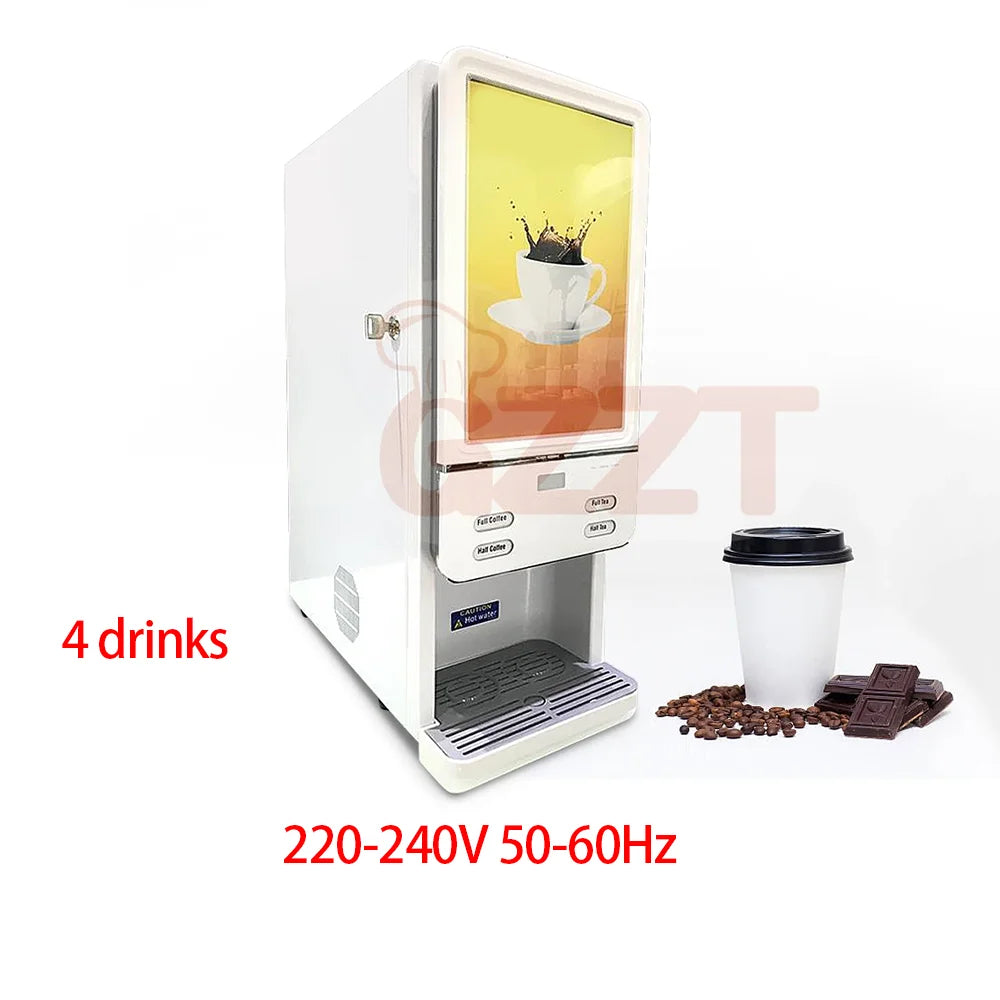 GZZT Commercial Instant Beverage Machine Vending Machine Coffee Maker 2 Buckets Soy Milk/Coffee/Milk Tea/Hot Chocolate 220-240V