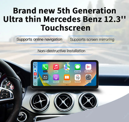 12.3“Wireless CarPlay For Mercedes Benz GLA CLA GLC GLK W205 W176 C117  Ultra thin Touch Multimedia screen with Android Auto BT
