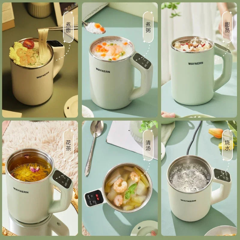 220V Multifunctional Electric Heating Cup Portable Soup Cooker Boil Water Fast Heat Travel Mug HBL1