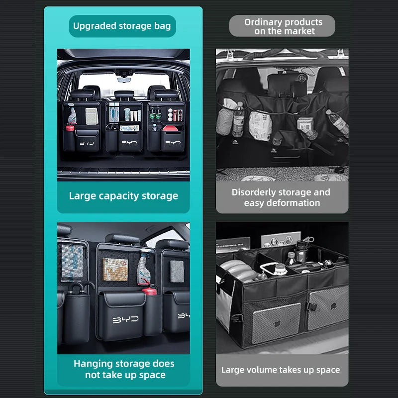1pcs Car Trunk Storage Bag SUV Seat Back Hanging Tools Organizer Multifunctional Storage Bag for BYD Seal Atto3 S2 S6 S7 X Dream