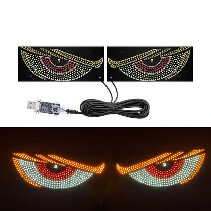 1/2PCS Devil Eyes Light USB-Powered LED Matrix Panel DIY Programmable Flexible LED Screen with App Control for Cars Windshield