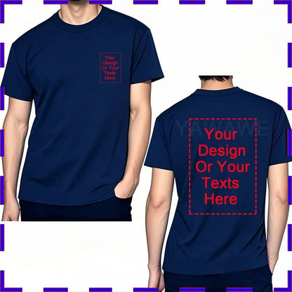 Customized Tee Shirt For Men Design Your Logo Here Cotton Unisex Tshirt  Cotton Summer Top Fashion Unisex Tshirt