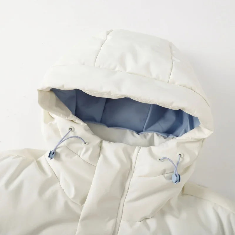 High Quality White Hooded Puffer Jacket Men Trend Solid Color Short Winter Padded Jackets Windproof Coat Thicken Warm Parkas Men