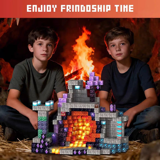 3D Magnetic Mine World Cube Building Blocks Magnet World Set Magnetic Building Blocks Pixel Cube World Model Birthday Gifts