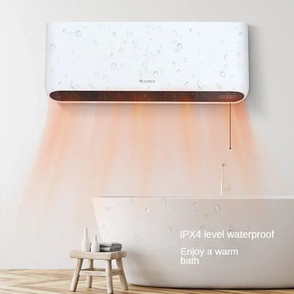 GREE Electric Heater Wall-mounted IPX4 Waterproof Dual-use Bathroom Small Household Heater 220V