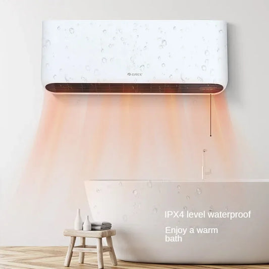 GREE Electric Heater Wall-mounted IPX4 Waterproof Dual-use Bathroom Small Household Heater 220V