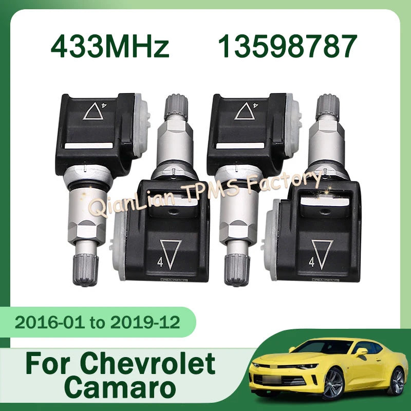 13598787 TPMS Tyre Pressure Sensor For Chevrolet Camaro 2016 to 2019 433MHz 1/4pcs Tire Pressure Monitoring System 13540598