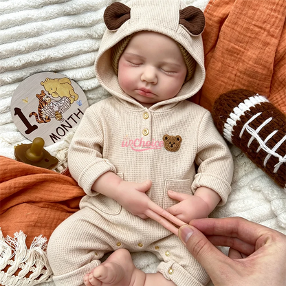 20 Inch Open Mouth Full Silicone Reborn Doll Lifelike Loulou Toy Doll Handmade Art Doll Cute Sleeping Newborn For Collection