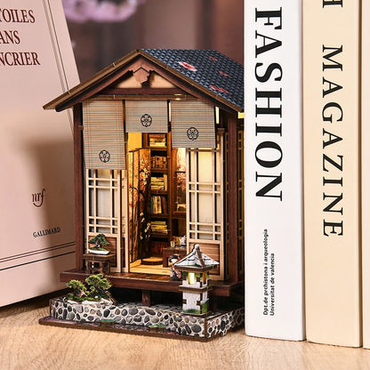 DIY Wooden Dollhouses Bookend 3D Puzzle Hand Assembly Miniature Doll House Model Home Decor Building Toys For Xmas Black Friday