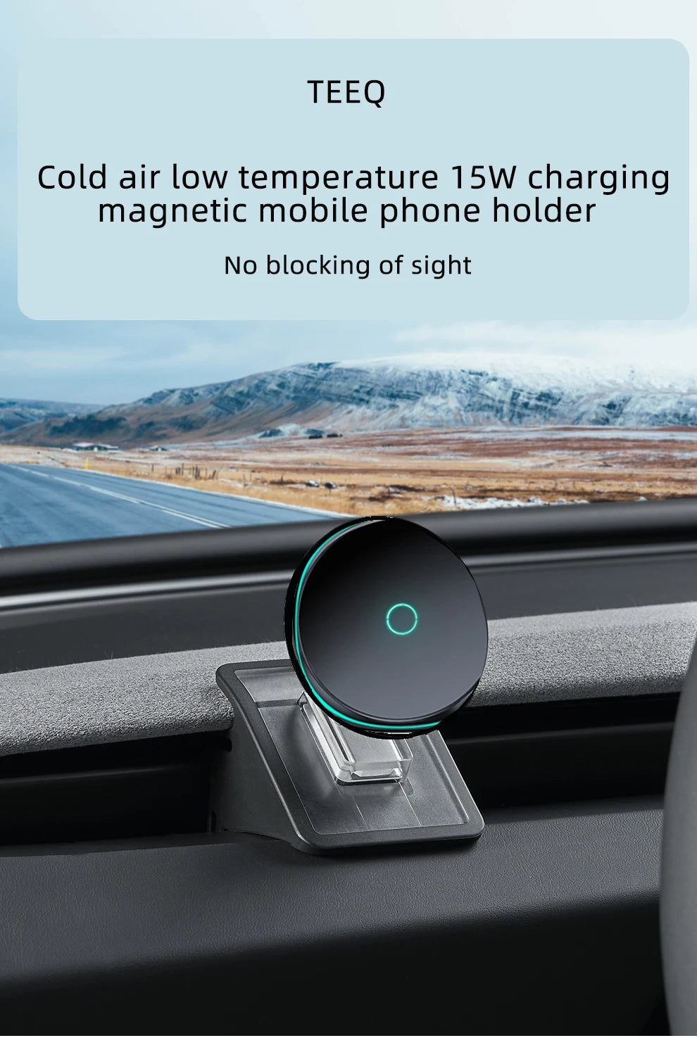 Car Phone Holder Mount for Tesla Model Y Junipe Model3 Highland Cold air low Temperature Charg Magnetic Car Phone Support Frame