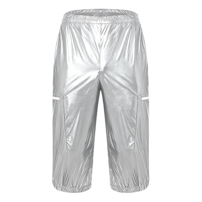 Men Waterproof Jogging Pants Elastic Waistband Track Trousers Long Pants for Dance Workout Beach Cycling Wear Sports Short Pants