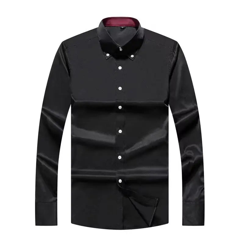 Men Designer Dress Shirt Button-down Collar Korean Fashion Male Formal Business Slim Fit Casual Long Sleeve White Shirts Autumn