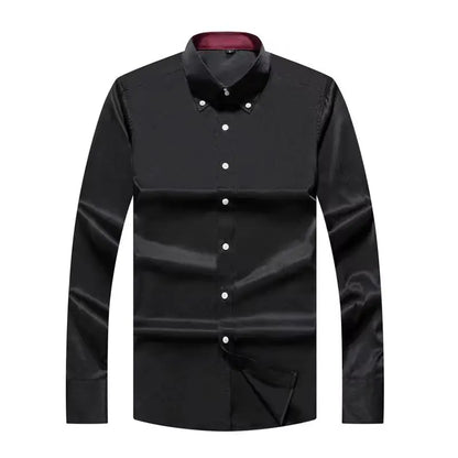 Men Designer Dress Shirt Button-down Collar Korean Fashion Male Formal Business Slim Fit Casual Long Sleeve White Shirts Autumn