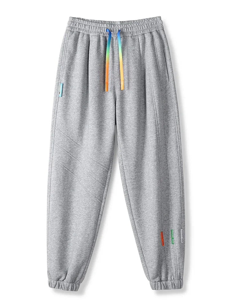 Winter Men's Sweatpants Warm Joggers Big Size 8XL 7XL 6XL Fleece Liner Cotton Sports Pants Colorfull Drawstring Thermal Trousers
