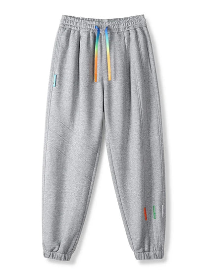 Winter Men's Sweatpants Warm Joggers Big Size 8XL 7XL 6XL Fleece Liner Cotton Sports Pants Colorfull Drawstring Thermal Trousers