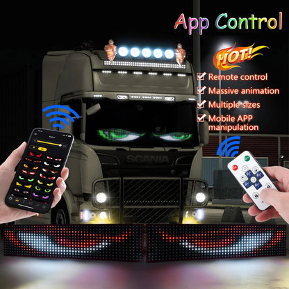 Truck LED Ambient Light Devil's Eye LED Matrix Pixel Panel Display Scrolling Light DIY Programmable Led Eyes Dynamic Animation