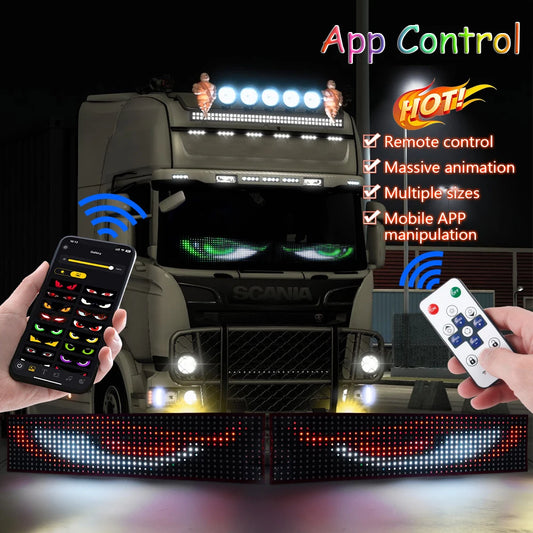 Truck LED Ambient Light Devil's Eye LED Matrix Pixel Panel Display Scrolling Light DIY Programmable Led Eyes Dynamic Animation