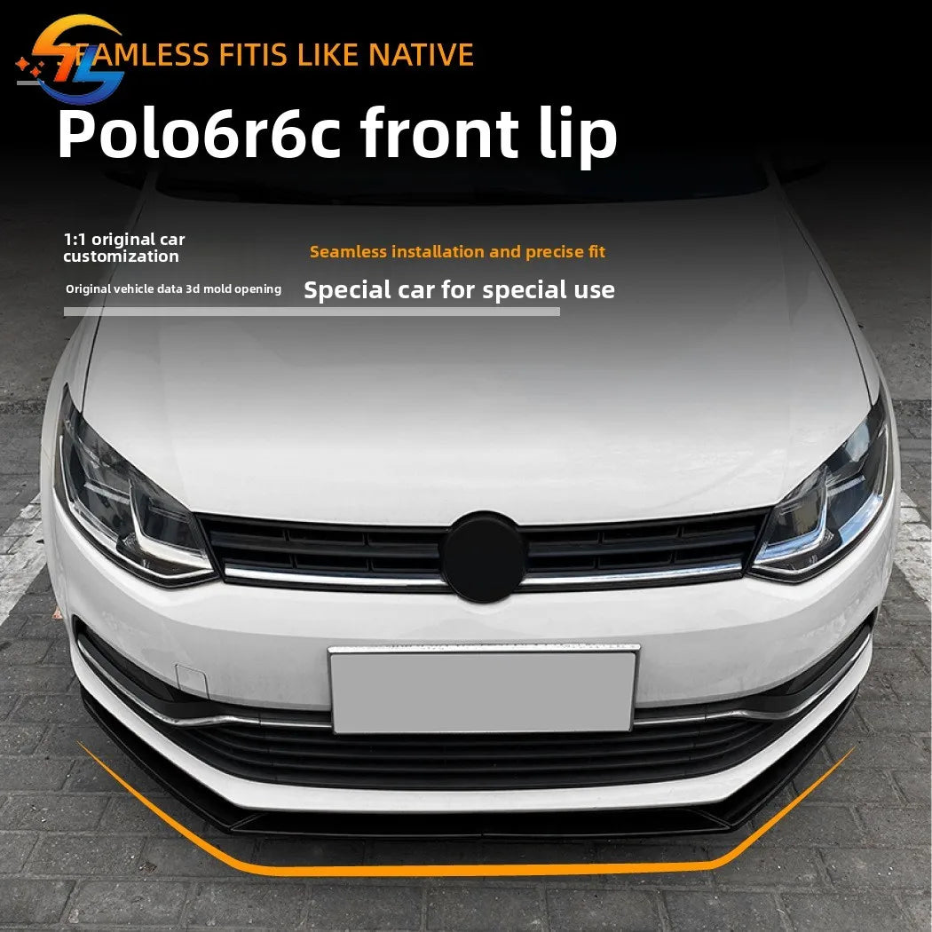 For Volkswagen Polo 6R 6C 2009-2017 Front Lip Front Spoiler Exterior Modification Parts