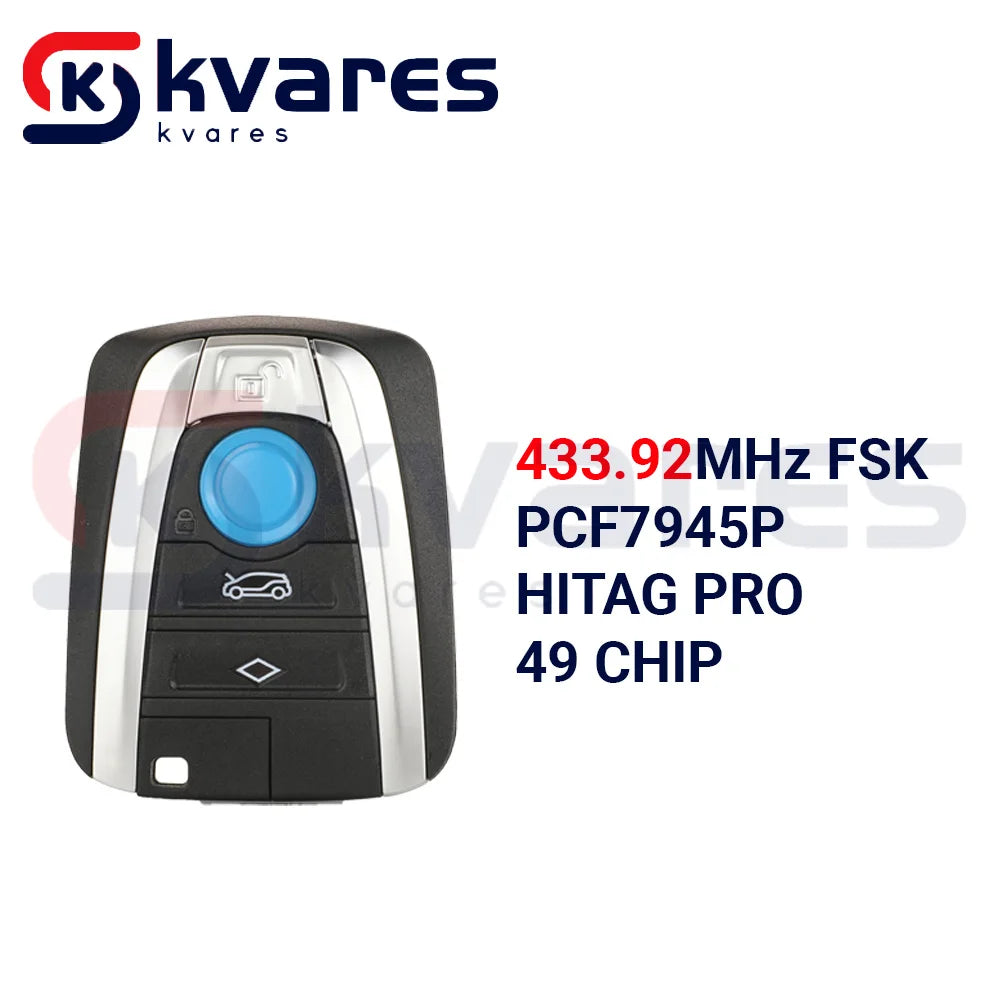 CHWARES 315/433/868 3+1/4 Button Smart Remote Car Key Shell Fob Case For BMW I3 I8 2014 2015 2016 2017 2018 With Uncut Key Blade
