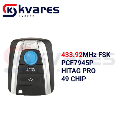 CHWARES 315/433/868 3+1/4 Button Smart Remote Car Key Shell Fob Case For BMW I3 I8 2014 2015 2016 2017 2018 With Uncut Key Blade