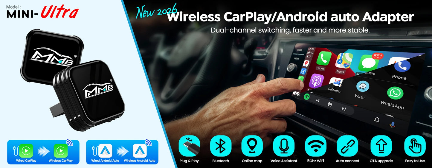 MMB Max Ultra Android 15 TV Box Ultra WiFi6 SM6350 8-Core For Netflix Play Store GPS WiFi/SIM Card Wireless Android Auto CarPlay