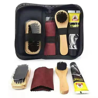 Leather shoe polish suit Brush Cleaning Kit Keep Shiny Clean Tools for Leather Shoes brush Care Kit Portable