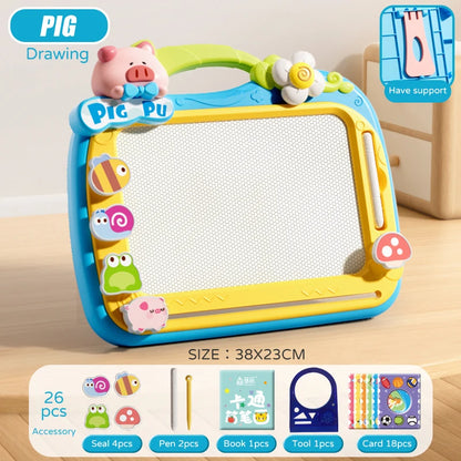 Children Magnetic Drawing Board Kid 4 Color Drawing Pen Seal Painting Tablet Early Education Development Toy For 3 Girl Years